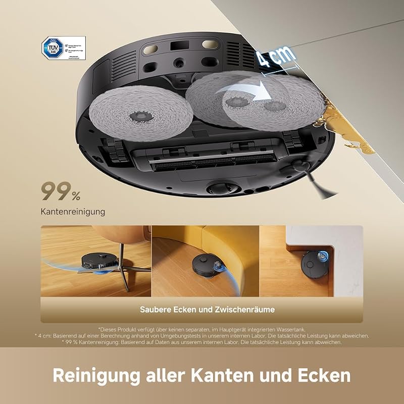 L40 Ultra A Saugroboter mit Wischfunktion mit 24.000 Pa Saugkraft