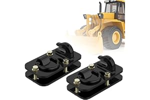 2 Pack 3/8" Tractor Bucket Hooks with D Ring - 15,000 lbs Capacity, Grade 70 Forged Steel, Bolt-On Grab Hooks, Compatible wit