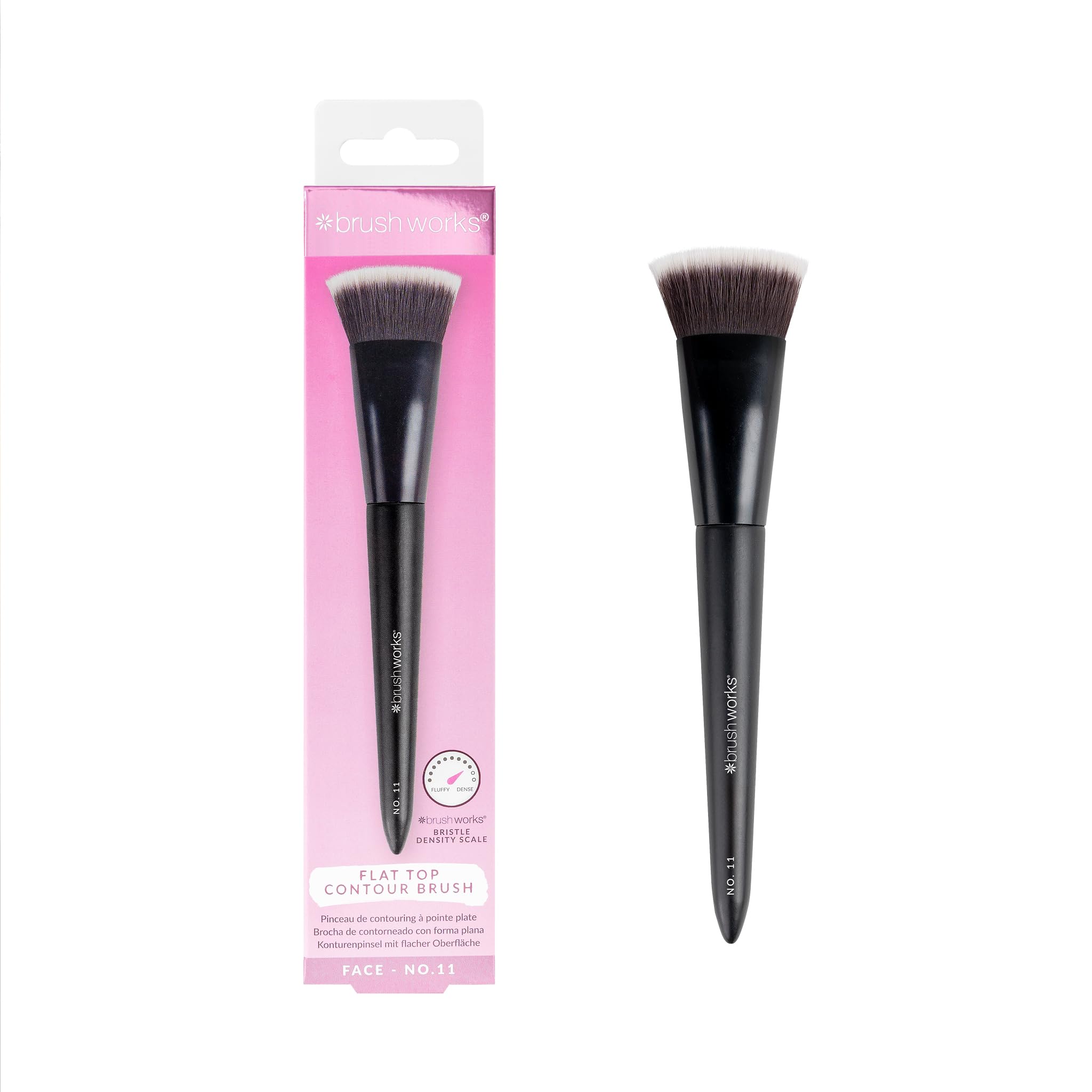 Brushworks No.11 Flat Top Contour Brush – Professional Design for Sculpting & Defining, Dense Makeup Brush for Cream & Liquid Contouring, Vegan & Cruelty-Free