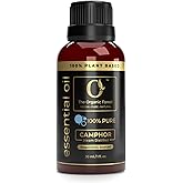 100% Plant Based Organic Camphor Essential Oil - Pure, Natural, Steam Distilled Camphor Oil for Aromatherapy, Skin and Hair Care | Alcanfor | Essential Oil for Humidifier & Diffuser