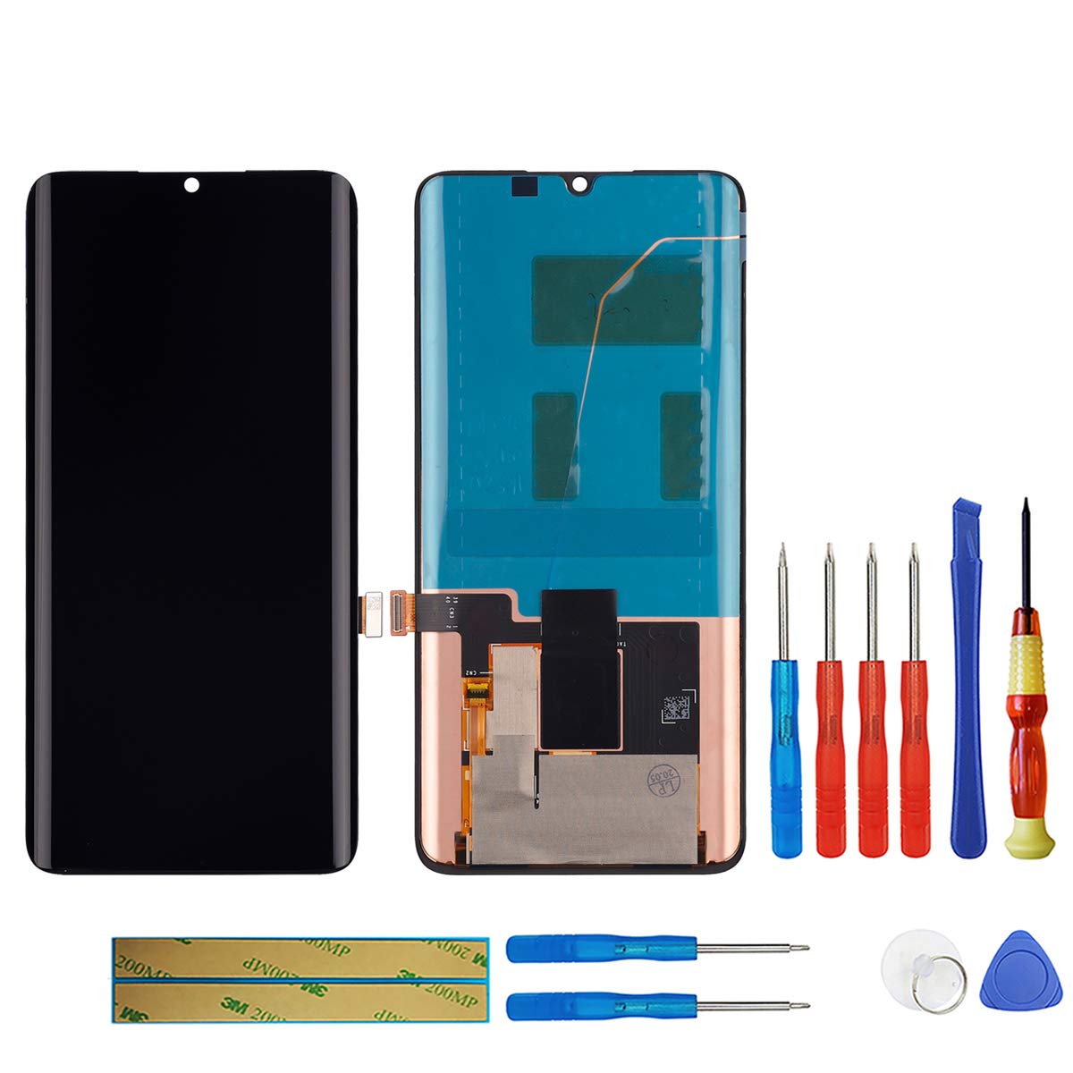 swark AMOLED Display Compatible with Xiaomi Mi Note 10 M1910F4G / Xiaomi Mi Note 10 Lite M2002F4LG, M1910F4G (Black without Frame) Touch Screen Replacement + Tools