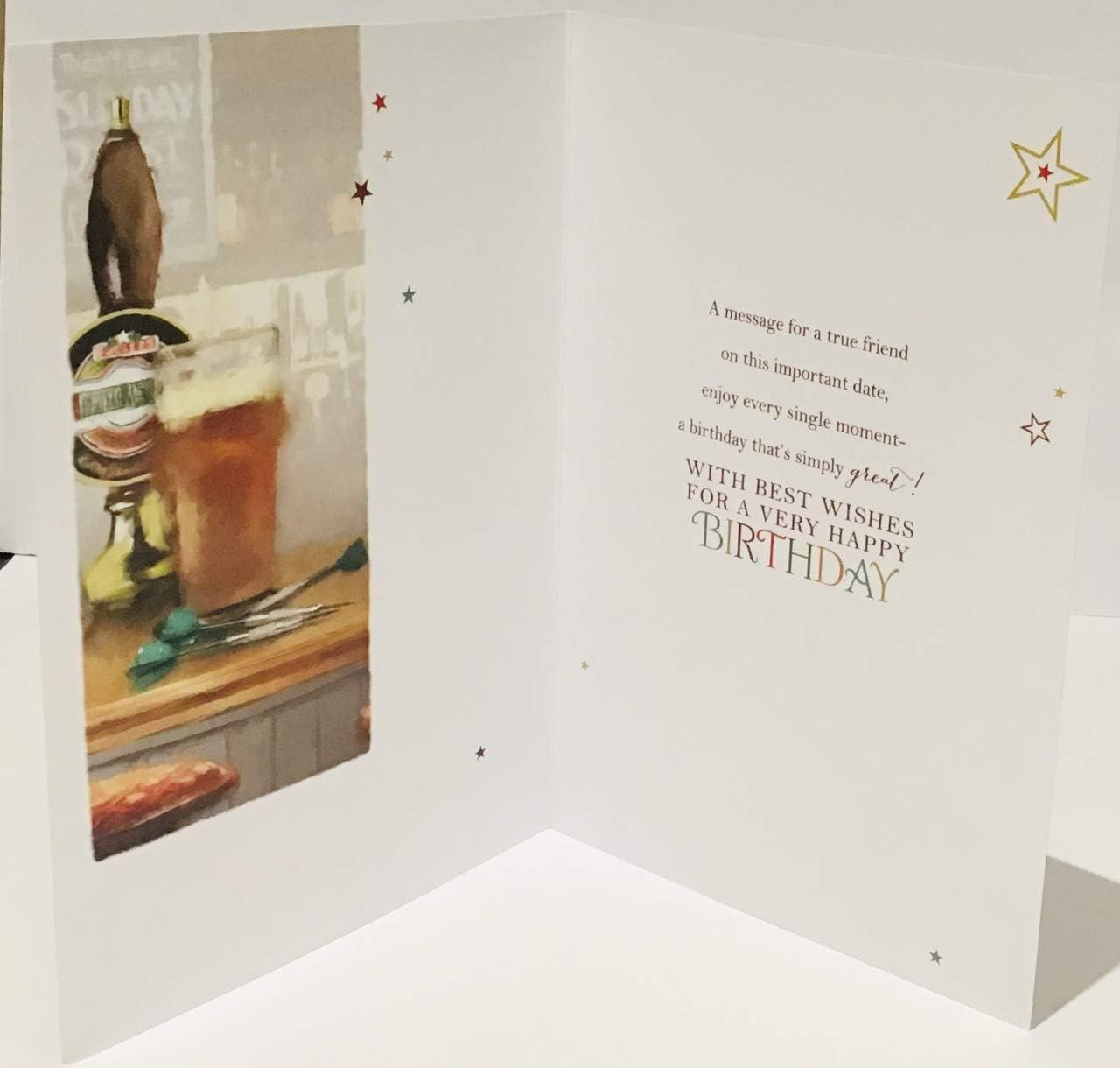 Thinking Of You For A Special Friend on your Birthday - Male Design - It's time to Celebrate, beige|brown|black, 7.75 x 5.25 inch - Image 3