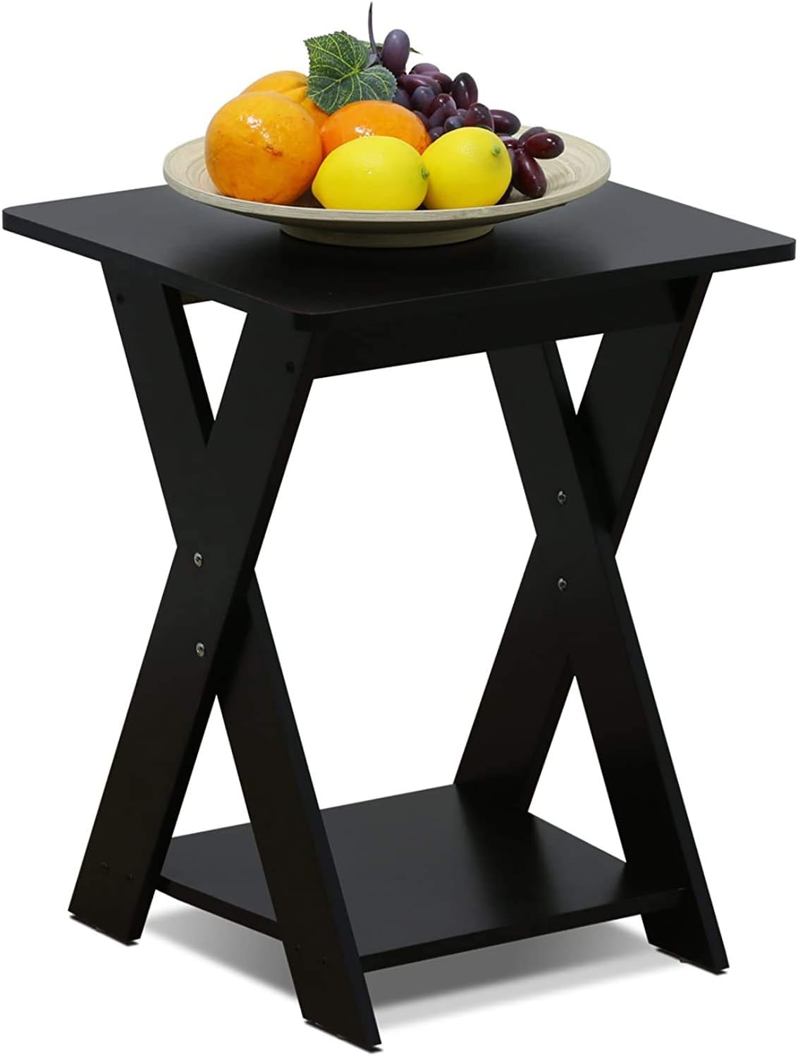 FURINNO Modern Simplistic End Table Set, 2-Pack, Espresso: Furniture & Decor