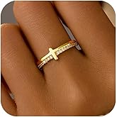 SUYACS 14K Gold Plated Cross Pray Rings for Women Non Tarnish 925 Sterling Silver Dainty CZ Faith Ring Trendy Stackable Eternity Promise Ring Birthday Wedding Jewelry Gifts to My Daughter