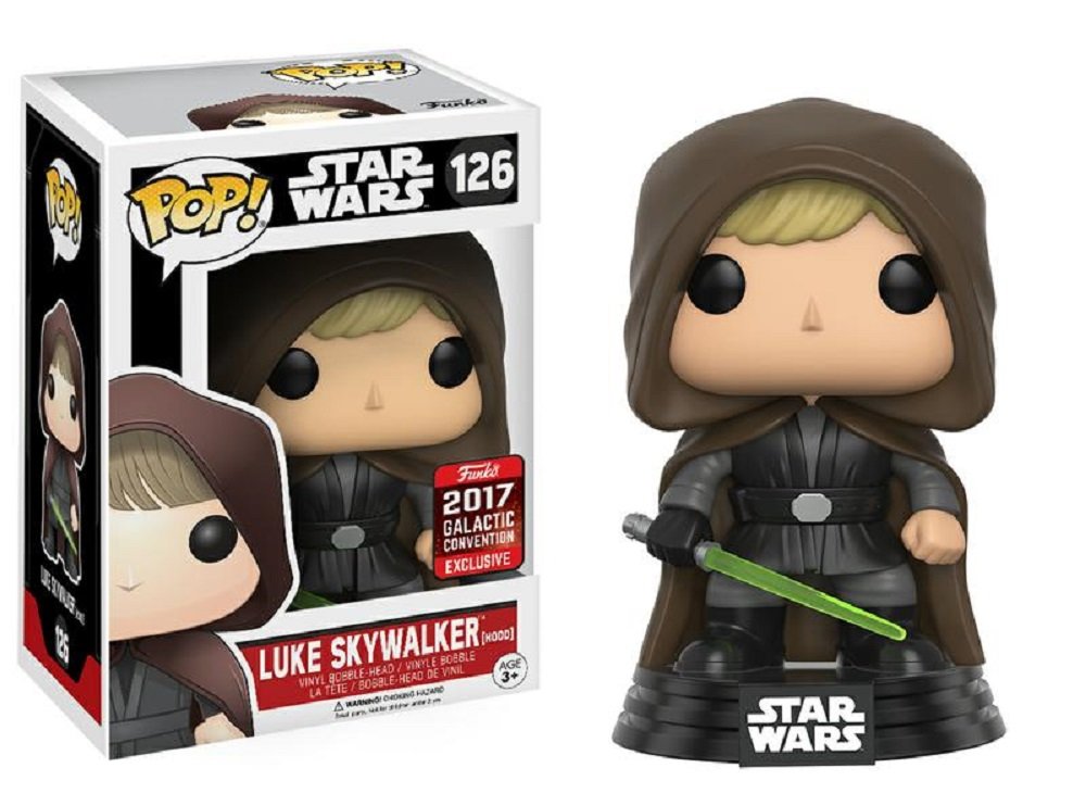 FunKo Star Wars-Luke Skywalker (Hood) -2017 Galactic Convention Exclusive Figurine, Multicoloured, 9 cm, 11310