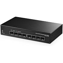 Binardat 8 Port 10 Gigabit SFP Managed Switch, Support 1G SFP and