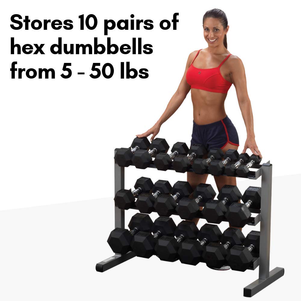 Body solid dumbbell rack with 20 rubber dumbbells and mat pricepulse