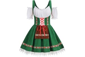 GRAJTCIN Womens Oktoberfest Costume, Velvet German Bavarian Dress for Halloween Carnival