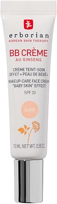 Creme de Ginseng BB Erborian - Creme Competido - Tratamento de Efeito "Pele de Bebê" - Tratamento Cosmético Coreano 5 -Em -1 Para FPS 20 - Transparente - 15 ml