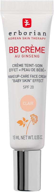 - BB Crema de Ginseng - Crema Perfeccionadora 5-en-1 - Cuidado con efecto "piel de bebé" 5-en-1 Cuidado facial con SPF 20 - Cosmético Coreano - Claro 15 ml