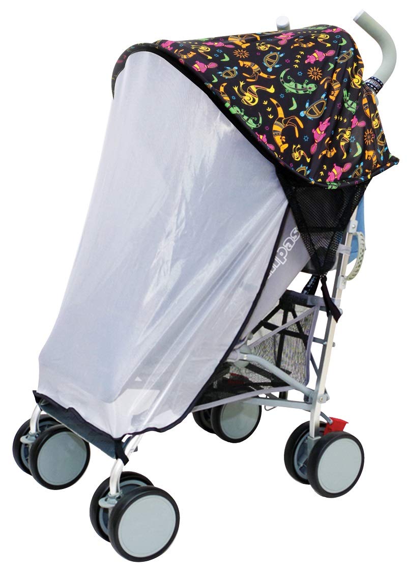 Dreambaby StrollerBuddy Extenda-Shade Baby Sun Shield - with Insect Netting & UPF 50+ UV Protection -Animal Print Design - Model F284