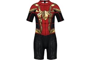 Plustrong Kids Girls Boys 3D Print One Piece Swimsuits Short Sleeve Rashguard Shirts Bathing Suit 5-12 Years