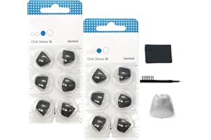 AIERTING Click Sleeve Vented 2.0 Domes for Connexx,Siemens,Signia and Rexton RIC Hearing Aids with Cleaning Brush Tools (Medium)