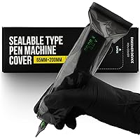 Denergy Tattoo-Stift-Abdeckungen – 200 Stück, 6,1 X 17,8 Cm, Schwarz, Einweg-Hüllen Für Tätowiergriffe
