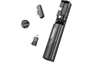 YODANILL Wireless lavalier Microphone，Mini Microphone AI Noise Cancel Vocal Type-C & Lightning Plug-Play 36H Speaker with Effects Charging Case,165ft Clip-on Processors Lapel Mic for All Iphone,Android,Tablet