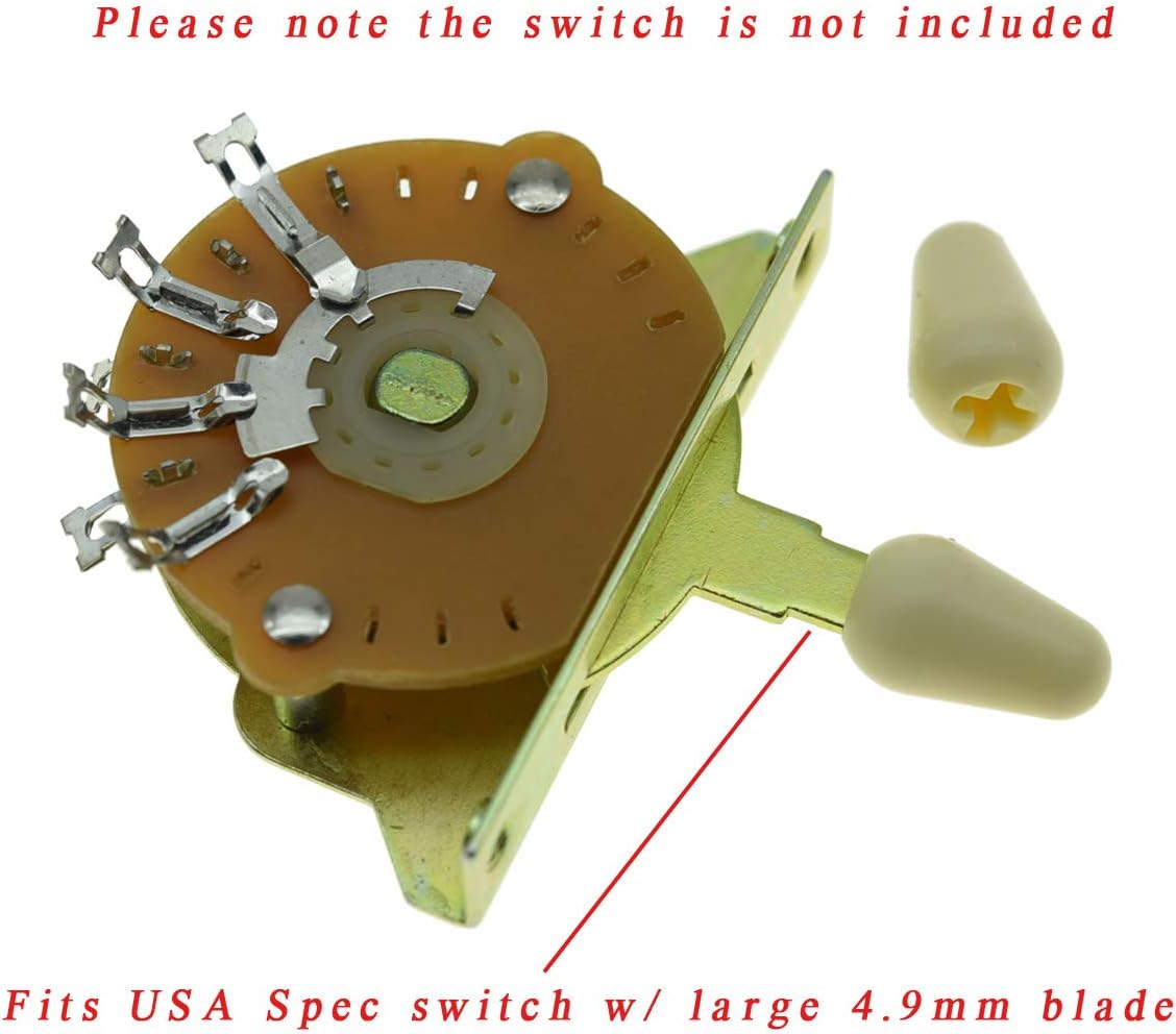 KAISH 2pcs Guitar 5 Way Pickup Selector Switch Tip Switch Cap Switch Knob for USA Stratocaster/Strat Aged White - Image 3