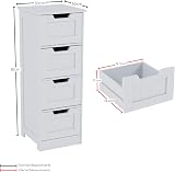 Bath Vida Freestanding White 4-Drawer Bathroom Floor Cabinet 30x30x81cm view 2