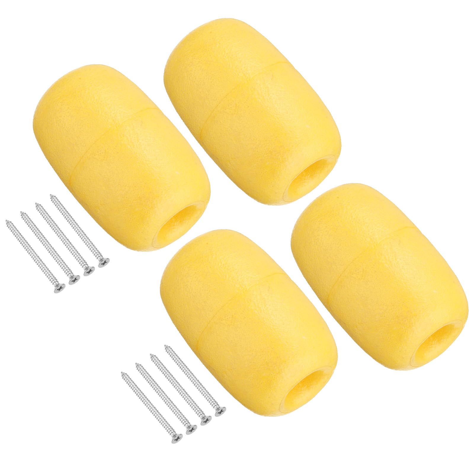 PATIKIL 4.33" x 2.76" Rope Float Buoy Set, 4 Pcs 270g Deep Water Floats Rope Float Buoy with Screw Great for Trail Markers Dock Floats Kayak Boats Swimming Pool, Yellow