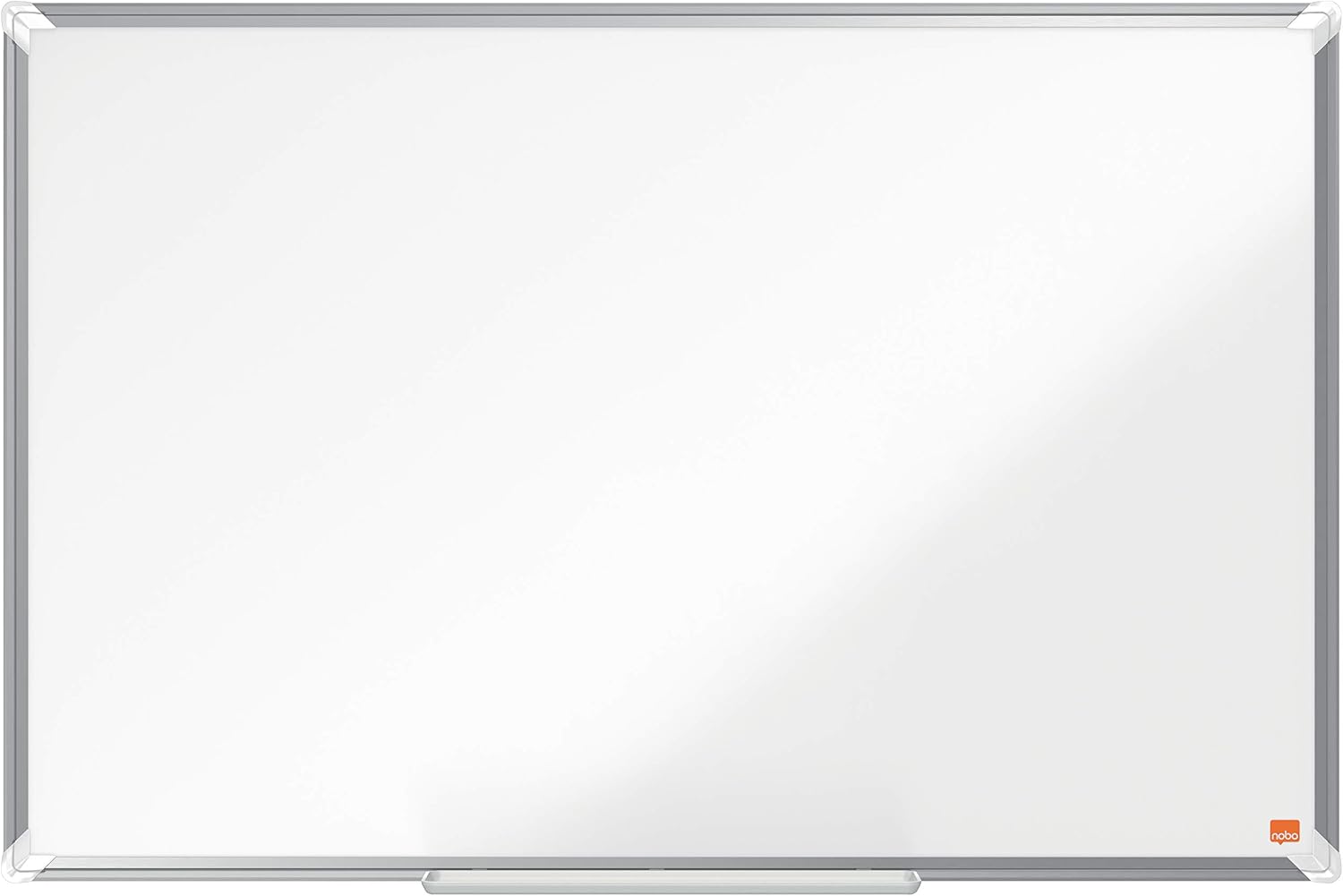 Nobo Melamine Whiteboard, Non-Magnetic, 900 x 600mm, Aluminium Trim, Corner Wall Mounting, Includes Whiteboard Pen
