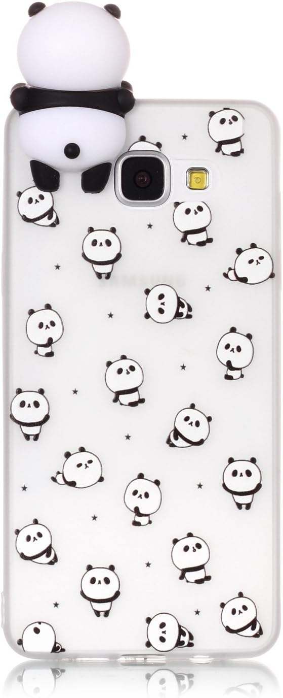 FNBK Phone Case for Samsung Galaxy A5 2016 Cute 3D Cartoon Little Panda Cover Christmas Gift for Kids Cell Phone Cases Soft Silicone Gel Rubber Kawaii Character Protector