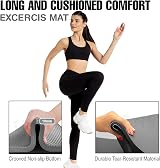 Lions Yoga Mat 10mm Thick NBR Non-Slip with Carry Strap Grey Silver view 4