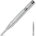 MulWark 6" Automatic Center Punch for Metal - Spring Loaded Center Punch Tool with Extra Replacement Tip - Adjustable Impact One-Handed Spring Punch for Wood, Plastic, Stainless Steel