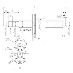 2PCS HGR20-400mm Linear Rail + 1PCS RM1605-400mm