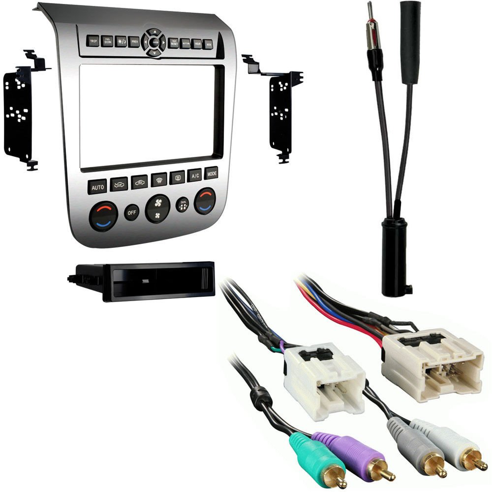 Metra 99-7612A Aluminum Dash Kit + Harness + Antenna Adapter for Select Nissan