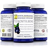 Mental Refreshment: Pterostilbene - 150 mg, 180 capsules (1 Bottle)