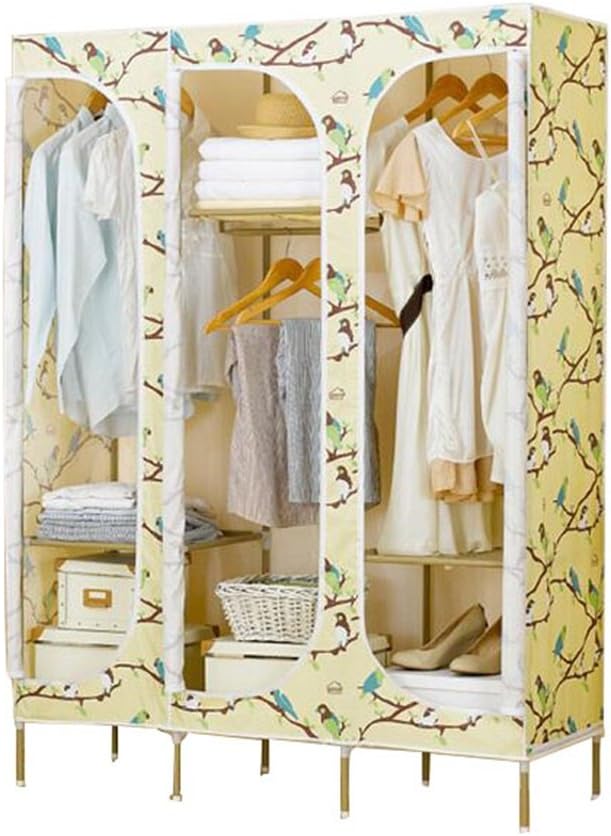 YOTA HOME Coat Racks Combination Double Wardrobe Oxford Cloth Wardrobe Large Capacity Coat Rack Simple Wardrobe/Shoe Cabinet(126 * 45 * 173cm) Wall Coat Racks