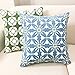 Slow Cow Decorative Cushion Cover Embroidery Turquoise Teal Accent Pattern Throw Pillow Cover Floral, 18x18 Inches