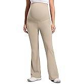 CRZ YOGA Butterluxe Maternity Flare Leggings Pockets 31'' - Workout Yoga Bootcut Pregnancy Womens Pants Over The Belly