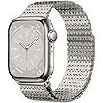 WINGLE Milanese Loop for Apple Watch Bands Women 42mm 41mm 40mm 38mm Men, Magnetic Clasp Metal Mesh Loop Stainless Steel Apple Watch Band for iWatch Series 10 9 8 7 6 5 4 3 2 1 SE SE2, Titanium