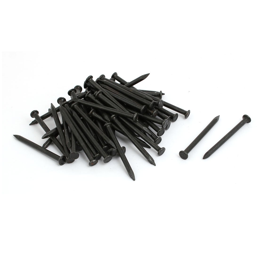 Sourcingmap Hardware Nails 2-inch Length Carbon Steel Point Tip Wall Cement Nails Black 60pcs