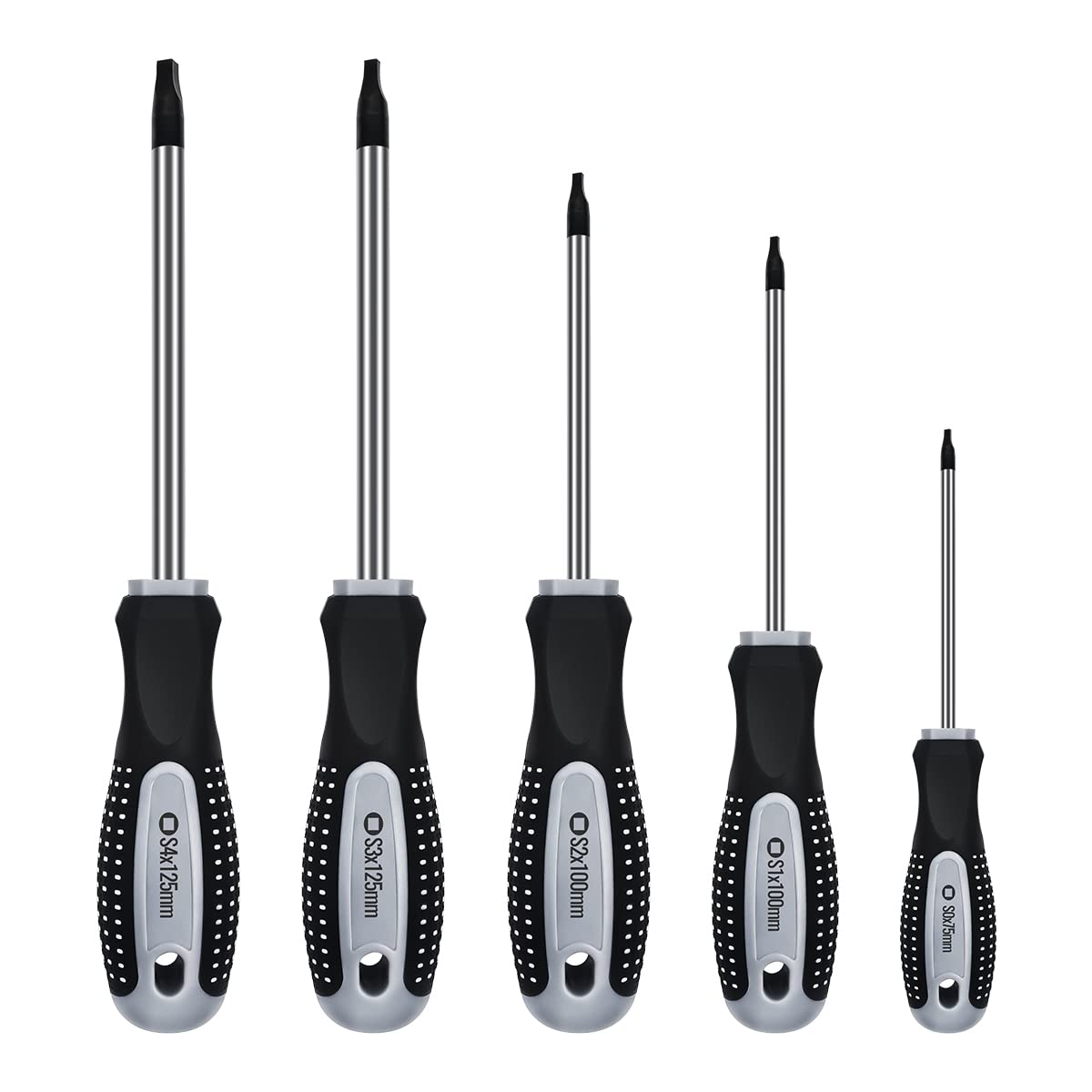 Photo 1 of Owl Tools Robertson Square Head Screwdriver Set (5 Pack in the Following Sizes: #0, #1, #2, #3, and #4) Forged Steel with Magnetic Tips & Soft Ergonomic Handle