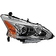 TRQ Right Headlight Assembly Passenger Side Compatible with 13-15 Nissan Altima NI2503208