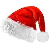 NANMOTUE Santa Hat Adult, Christmas Xmas Holiday for Women Men, Soft and Comfortable Velvet Thickened Red Santa Hats for Christmas New Year Holiday Party Supplies