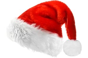 NANMOTUE Santa Hat Adult, Christmas Xmas Holiday for Women Men, Soft and Comfortable Velvet Thickened Red Santa Hats for Christmas New Year Holiday Party Supplies