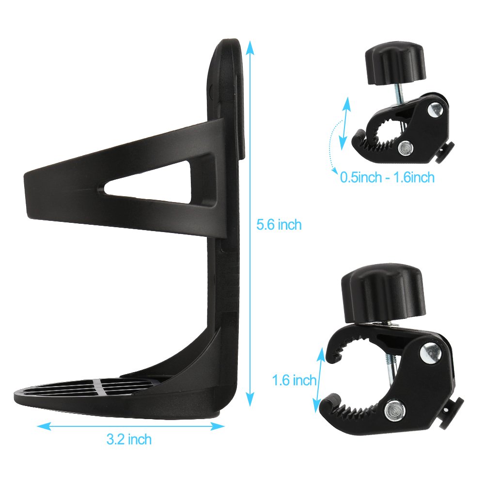 Accmor Stroller Cup Holder, Bike Cup Holder, Bottle Holder for Large Size Bottles, 360 Degrees Rotation Universal Cup Holder for Stroller, Bicycle, Wheelchair, Walker, 1 Pack: Baby