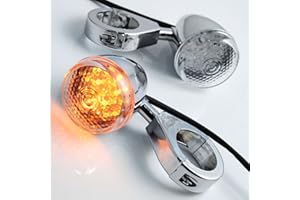 ASTRA DEPOT 20 LED Chrome Turn Signal Light Indicator 41mm Clamp Fork Mount Compatible with Kawasaki Suzuki Honda Harley Cruiser Chopper Touring