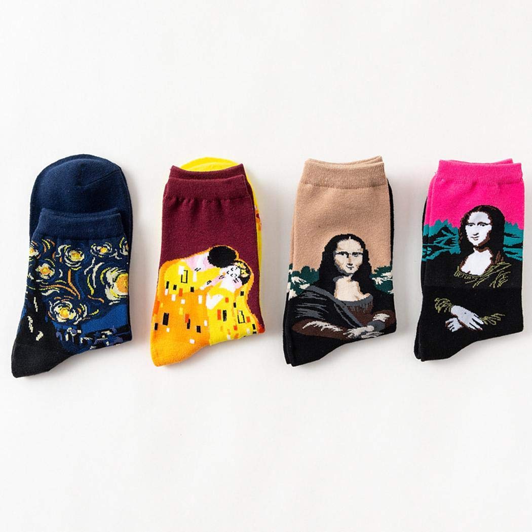 Kiloid Women Men Fashion Cartoon Starry Sky Colorful Cotton Breathable Socks Tights