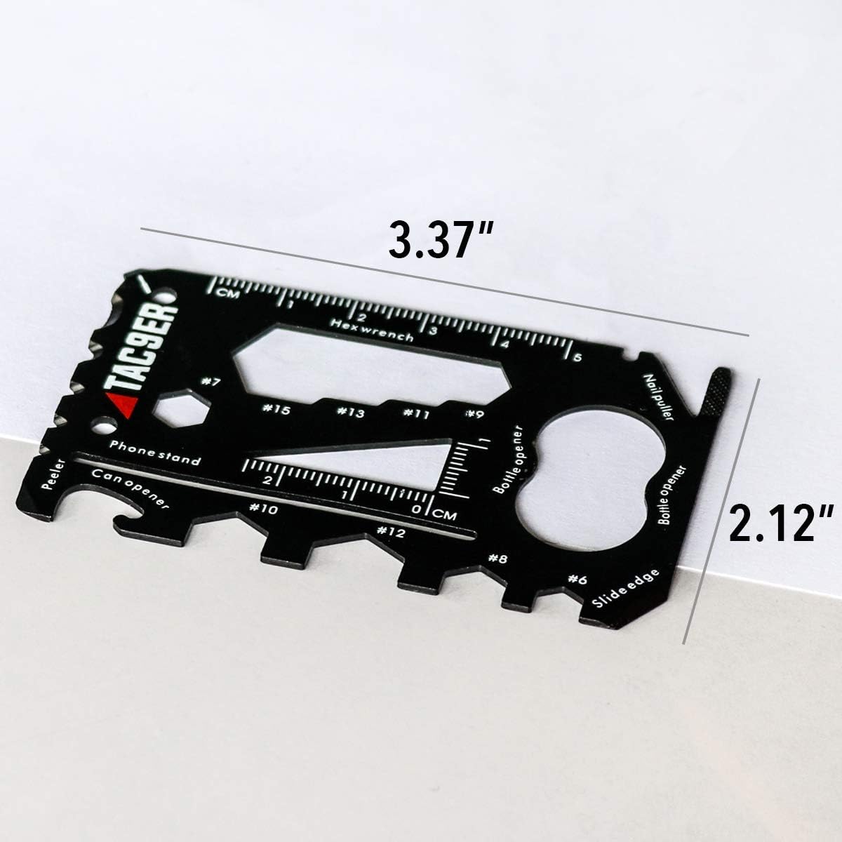 TAC9ER 22-in-1 Wallet Multitool Credit Card Sized Survival Tool Fits in a Pocket EDC Rescue Gear for Quick Fixes - - 