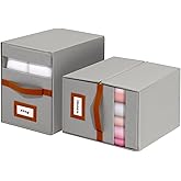 Jumpso Extra Large Bed Sheet Organizer, 2 Pack Foldable Sheet Organizers and Storage with Oxford Fabric, Clear PVC Window & Leather Handle – Storage for Bedding, Blankets, Duvet Cover Set, Quilt