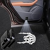 LMZLJZ 2PCS No Fade Car Door Lights,Skeleton Car Door Lights Logo Projector LED Shadow Welcome Lamp,Skeleton Accessories Arm Skull Finger Gifts,Suitable for All Vehicles Motorcycle