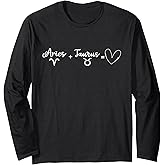 Aries and Taurus Couple Love Heart Zodiac Sign Astrology Long Sleeve T-Shirt