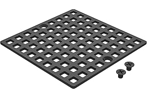 YASEINGOO 4" Matte Black Shower Drain Cover - Square Floor Drain Cover Replacement - Hair Catcher/Drain Strainer for Bathrooms, Showers, and Sinks - SUS304 Stainless Steel & CUPC Certified
