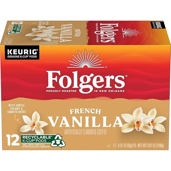FOLGERS, GOURMET SELECTIONS, K-CUP SINGLE SERVE COFFEE, 12 COUNT, 3.38OZ BOX(PACK OF 3) (VANILLA BISCOTTI)