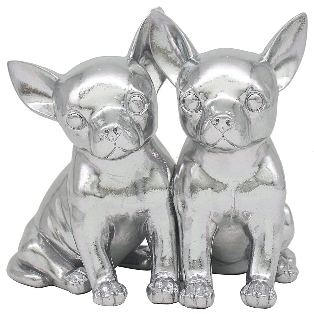 Silver Art Pair of Chihuahuas Dog Chihuahua Ornament by Lesser & Pavey
