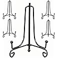 5 Pack 12 inch Iron Display Stand, Large Black Iron Easel Plate Display Photo Holder Stand for Displaying Pictures Frame, Pla
