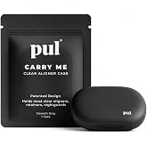 PUL Retainer Case for Invisalign &amp; Clear Aligners - Slim Clear Aligner Case with Secure Magnetic Closure - Travel Retainer Holder for Invisalign Accessories, Mouth Guards &amp; Dentures - Gray